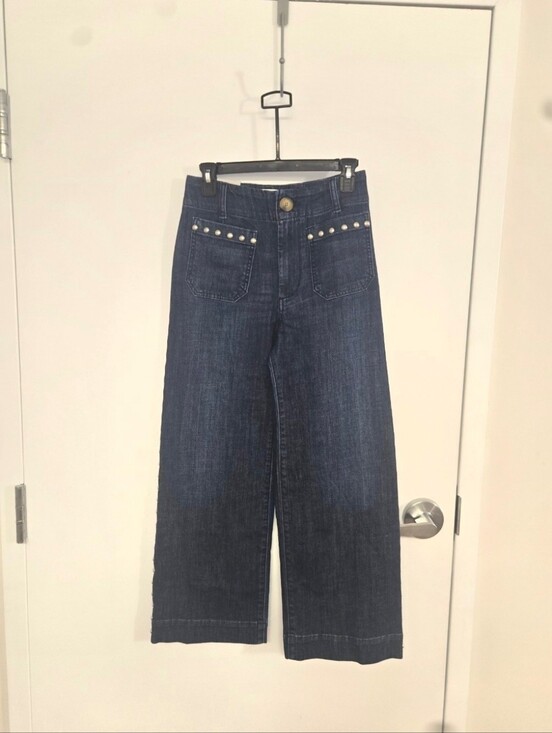 Maeve Denim - Anthro Maeve Cropped Colette Metal Stud Detailing NWT